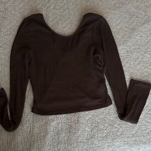 By Together black Long Sleeve cropped Top size medium